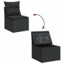 Set de sofás de jardín 7 pzas con cojines ratán sintético negro de , Conjuntos de jardín - Ref: Foro24-3325591, Precio: 453,3...
