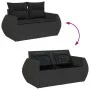 Set de sofás de jardín 7 pzas con cojines ratán sintético negro de , Conjuntos de jardín - Ref: Foro24-3325591, Precio: 453,3...