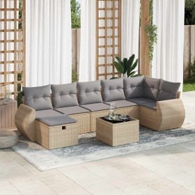 Set de sofás de jardín y cojines 8 piezas ratán sintético beige de , Conjuntos de jardín - Ref: Foro24-3325615, Precio: 512,2...