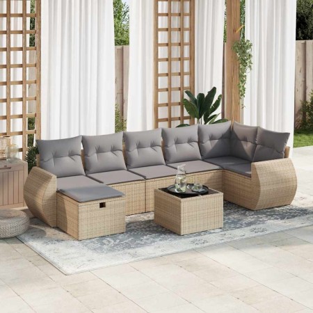 Set de sofás de jardín y cojines 8 piezas ratán sintético beige de , Conjuntos de jardín - Ref: Foro24-3325615, Precio: 512,2...