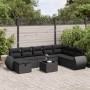 Set de sofás de jardín con cojines 9 pzas ratán sintético negro de , Conjuntos de jardín - Ref: Foro24-3325641, Precio: 567,2...