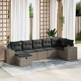 Set de sofás de jardín 7 pzas con cojines ratán sintético gris de , Conjuntos de jardín - Ref: Foro24-3325706, Precio: 462,49...