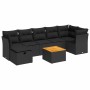 Set de sofás de jardín y cojines 8 piezas ratán sintético negro de , Conjuntos de jardín - Ref: Foro24-3325765, Precio: 494,4...
