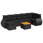 Set de sofás de jardín y cojines 8 piezas ratán sintético negro de , Conjuntos de jardín - Ref: Foro24-3325849, Precio: 502,2...