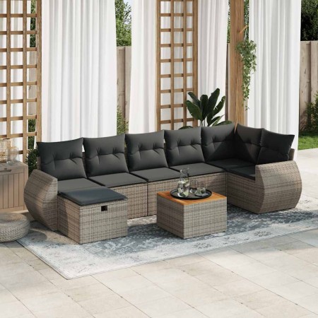 Set de sofás de jardín y cojines 8 piezas ratán sintético gris de , Conjuntos de jardín - Ref: Foro24-3325854, Precio: 507,86...