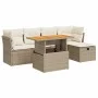 Set sofás jardín y cojines 6 pzas ratán sintético acacia beige de , Conjuntos de jardín - Ref: Foro24-3327968, Precio: 435,06...