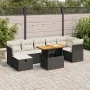 Set sofás jardín y cojines 8 pzas ratán sintético acacia negro de , Conjuntos de jardín - Ref: Foro24-3327980, Precio: 498,11...