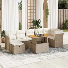 Set garden sofas and cushions 8 pcs synthetic rattan acacia beige by , Garden sets - Ref: Foro24-3327982, Price: 559,19 €, Di...