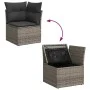 Set sofás jardín y cojines 7 pzas ratán sintético acacia gris de , Conjuntos de jardín - Ref: Foro24-3327977, Precio: 459,58 ...