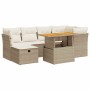 Set sofás jardín y cojines 7 pzas ratán sintético acacia beige de , Conjuntos de jardín - Ref: Foro24-3327975, Precio: 541,66...