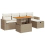 Set sofás jardín y cojines 6 pzas ratán sintético acacia beige de , Conjuntos de jardín - Ref: Foro24-3327996, Precio: 479,46...