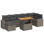 Set sofás jardín y cojines 5 pzas ratán sintético acacia gris de , Conjuntos de jardín - Ref: Foro24-3328012, Precio: 538,15 ...