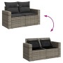Set sofás jardín y cojines 5 pzas ratán sintético acacia gris de , Conjuntos de jardín - Ref: Foro24-3328012, Precio: 538,15 ...