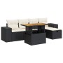 Set sofás jardín y cojines 6 pzas ratán sintético acacia negro de , Conjuntos de jardín - Ref: Foro24-3328078, Precio: 402,72...