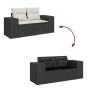 Set sofás jardín y cojines 6 pzas ratán sintético acacia negro de , Conjuntos de jardín - Ref: Foro24-3328078, Precio: 402,72...