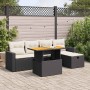 Set sofás jardín y cojines 6 pzas ratán sintético acacia negro de , Conjuntos de jardín - Ref: Foro24-3327994, Precio: 390,18...