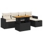 Set sofás jardín y cojines 6 pzas ratán sintético acacia negro de , Conjuntos de jardín - Ref: Foro24-3327994, Precio: 390,18...