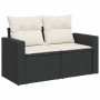 Set sofás jardín y cojines 6 pzas ratán sintético acacia negro de , Conjuntos de jardín - Ref: Foro24-3327994, Precio: 390,18...