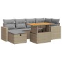 Set sofás jardín y cojines 8 pzas ratán sintético acacia beige de , Conjuntos de jardín - Ref: Foro24-3328004, Precio: 522,02...