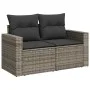 Set sofás jardín y cojines 9 pzas ratán sintético acacia gris de , Conjuntos de jardín - Ref: Foro24-3328019, Precio: 580,36 ...