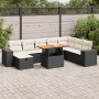 Set sofás jardín y cojines 9 pzas ratán sintético acacia negro de , Conjuntos de jardín - Ref: Foro24-3328099, Precio: 580,73...