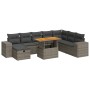 Set sofás jardín y cojines 9 pzas ratán sintético acacia gris de , Conjuntos de jardín - Ref: Foro24-3328103, Precio: 586,91 ...
