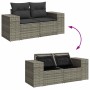 Set sofás jardín y cojines 9 pzas ratán sintético acacia gris de , Conjuntos de jardín - Ref: Foro24-3328103, Precio: 586,91 ...