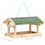 Comedero para pájaros madera maciza 35x29,5x21 cm de vidaXL, Comederos para pájaros - Ref: Foro24-314819, Precio: 30,43 €, De...