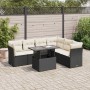 Set de sofás de jardín 7 pzas con cojines ratán sintético negro de , Conjuntos de jardín - Ref: Foro24-3326167, Precio: 466,7...