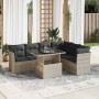 Set de sofás de jardín 7 pzas con cojines ratán PE gris claro de , Conjuntos de jardín - Ref: Foro24-3326173, Precio: 543,88 ...