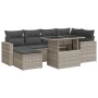 Set de sofás de jardín 7 pzas con cojines ratán PE gris claro de , Conjuntos de jardín - Ref: Foro24-3326353, Precio: 524,22 ...