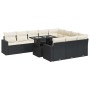 Set de sofás de jardín 11 pzas y cojines ratán sintético negro de , Conjuntos de jardín - Ref: Foro24-3326387, Precio: 741,68...