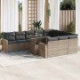 Set de sofás de jardín 11 pzas y cojines ratán sintético gris de , Conjuntos de jardín - Ref: Foro24-3326391, Precio: 731,36 ...