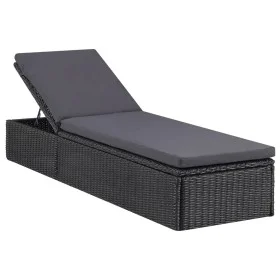 Black and dark gray synthetic rattan sun lounger by vidaXL, Loungers - Ref: Foro24-310148, Price: 149,25 €, Discount: %