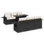 Set de sofás de jardín 7 pzas con cojines ratán sintético negro de , Conjuntos de jardín - Ref: Foro24-3326417, Precio: 515,7...