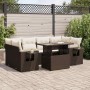 Juego de sofás de jardín 7 piezas con cojines ratán PE marrón de , Conjuntos de jardín - Ref: Foro24-3326434, Precio: 548,48 ...