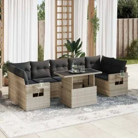 Set of 8 garden sofas and cushions synthetic rattan gray by , Garden sets - Ref: Foro24-3326443, Price: 642,98 €, Discount: %