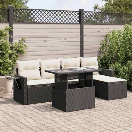 Set de sofás de jardín 6 piezas y cojines ratán sintético negro de , Conjuntos de jardín - Ref: Foro24-3326457, Precio: 400,2...