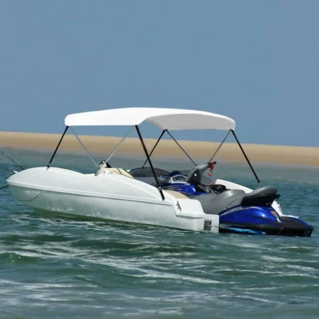 Bimini awning with 2 white arches 180x150x110 cm by vidaXL, Boat storage covers - Ref: Foro24-93125, Price: 97,61 €, Discount: %
