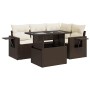 Set comedor de jardín 5 piezas y cojines ratán sintético marrón de , Conjuntos de jardín - Ref: Foro24-3326474, Precio: 407,6...