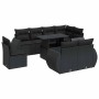 Set de sofás de jardín con cojines 9 pzas ratán sintético negro de , Conjuntos de jardín - Ref: Foro24-3326656, Precio: 717,3...