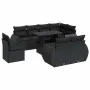 Set of garden sofas with cushions 9 pcs synthetic rattan black by , Garden sets - Ref: Foro24-3326656, Price: 695,08 €, Disco...