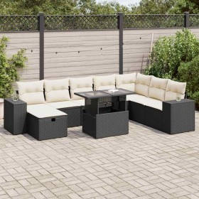 Set de sofás de jardín con cojines 9 pzas ratán sintético negro de , Conjuntos de jardín - Ref: Foro24-3327956, Precio: 588,0...