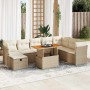 Set sofás jardín y cojines 9 pzas ratán sintético acacia beige de , Conjuntos de jardín - Ref: Foro24-3327989, Precio: 662,62...