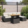 Set sofás jardín y cojines 6 pzas ratán sintético acacia negro de , Conjuntos de jardín - Ref: Foro24-3328050, Precio: 406,17...