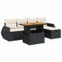 Set sofás jardín y cojines 6 pzas ratán sintético acacia negro de , Conjuntos de jardín - Ref: Foro24-3328050, Precio: 406,17...