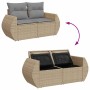 Set sofás jardín y cojines 5 pzas ratán sintético acacia beige de , Conjuntos de jardín - Ref: Foro24-3328067, Precio: 549,51...