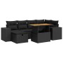 Set sofás jardín y cojines 8 pzas ratán sintético acacia negro de , Conjuntos de jardín - Ref: Foro24-3328084, Precio: 525,27...