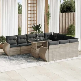 Set de sofás de jardín 11 pzas y cojines ratán sintético gris de , Conjuntos de jardín - Ref: Foro24-3326713, Precio: 892,50 ...