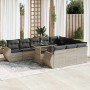 Set de sofás de jardín 11 pzas y cojines ratán sintético gris de , Conjuntos de jardín - Ref: Foro24-3326713, Precio: 876,00 ...
